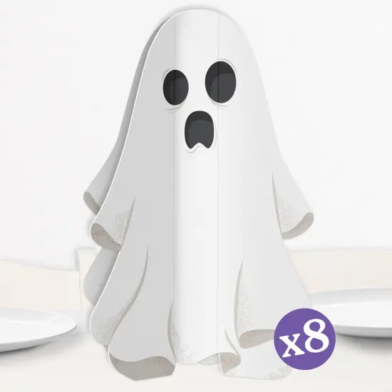 Big Dot of Happiness 3D Spooky Ghost Centerpiece Table Decorations, Freestanding Halloween Party Decor, Halloween Ghost Party Centerpieces - 8 Count {1}