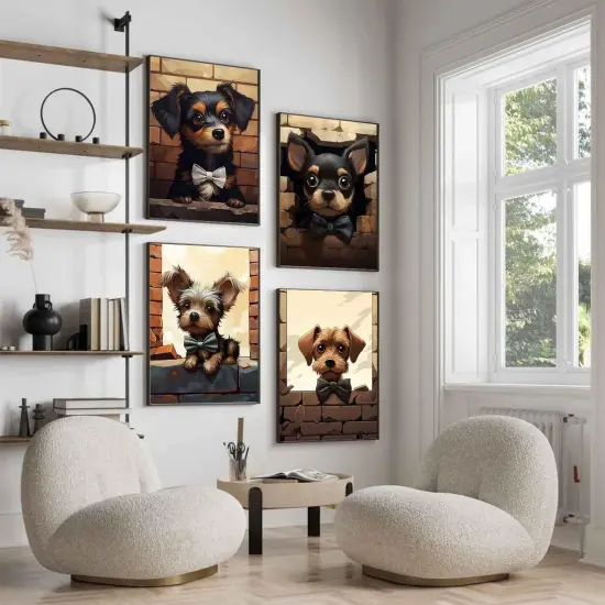 4 Pack Dog Paint by Numbers Kit {4}