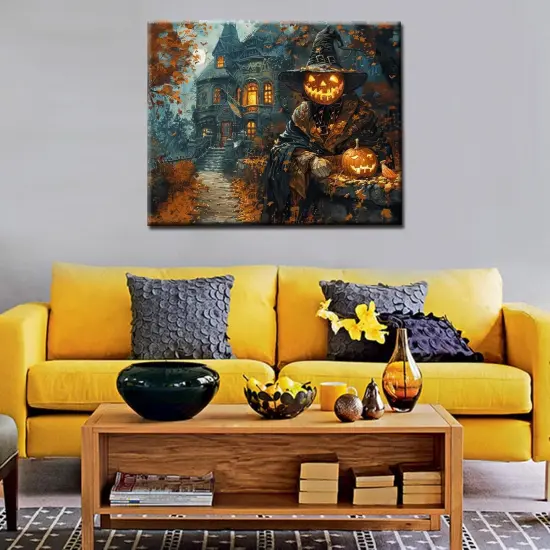 Halloween Pumpkin Girl Paint by Numbers - 16x20 - Frameless {3}