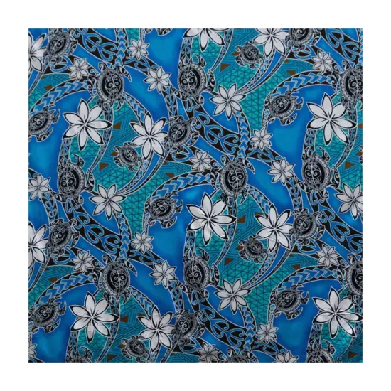 1 Yard Tiare Sea Turtles Polynesian Tribal Design Rayon Fabric 36in L x 45in W Yellow {7}