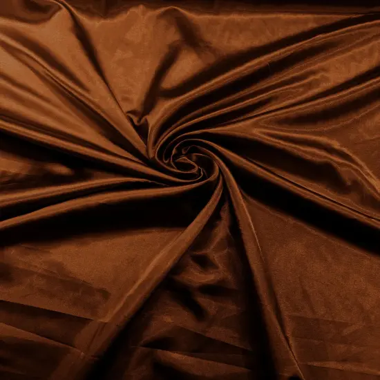 1 Yard Smooth Stretch Satin Charmeuse Fabric Wrinkle-Resistant For DIY Sewing 58-60 inches Wide Mocha {1}