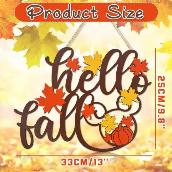Hello Fall Wood Sign Decoration {3}