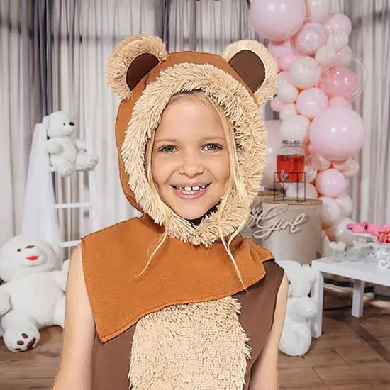 Kids Star Wars Ewok Dress Costume with Hood and Cuffs {5}