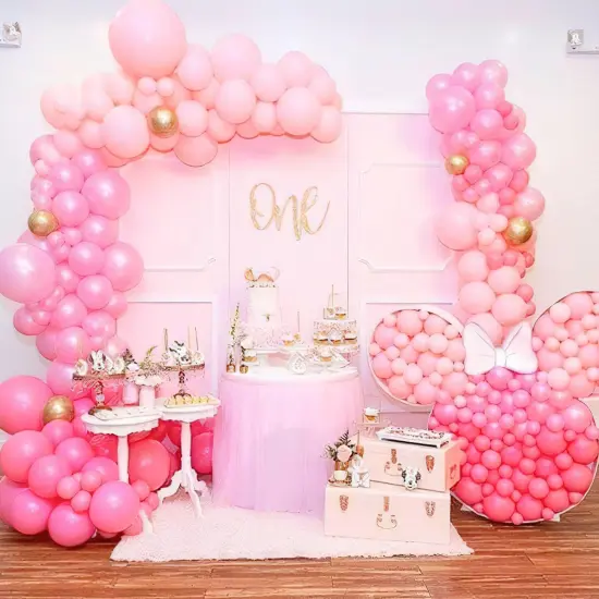 138 pcs Light Pink Balloons (Pink-y48) {4}