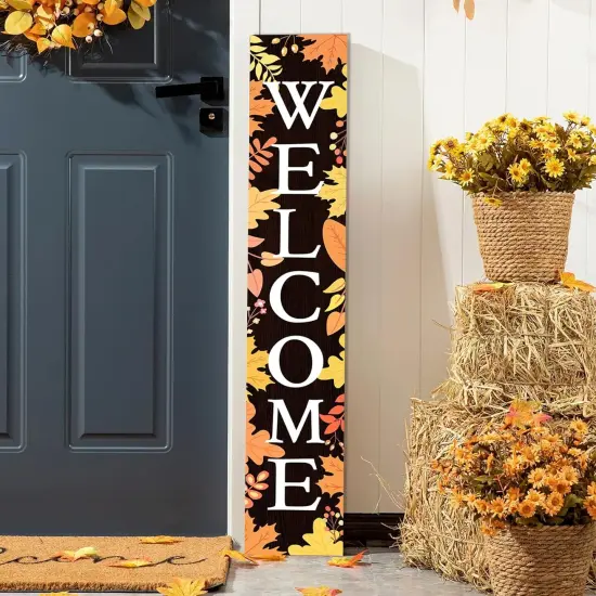 Fall Welcome Sign for Front Porch Standing (Autumn) {1}
