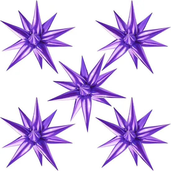 12 Point cone Explosion Star Foil Balloons(purple) {1}