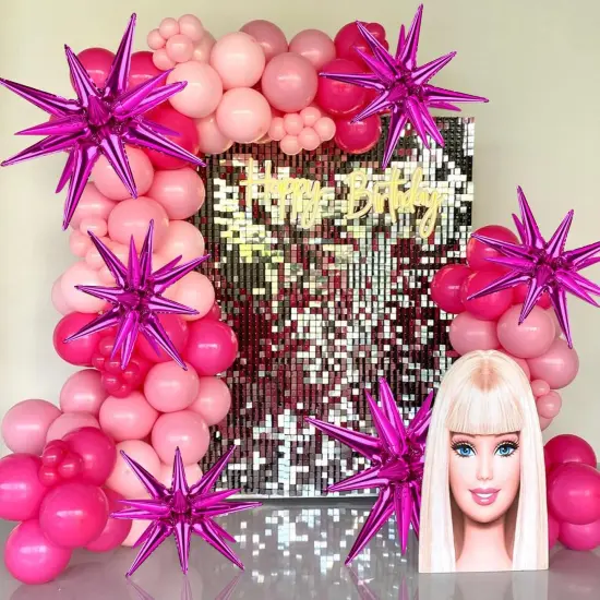 27/22 inch One-Piece Explosion Foil Balloons(Hot Pink) {6}