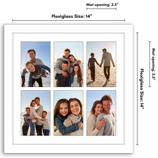 Americanflat 14x14 Collage Picture Frame - Fits Six 4x6 Photos or One 14x14 Photo {2}