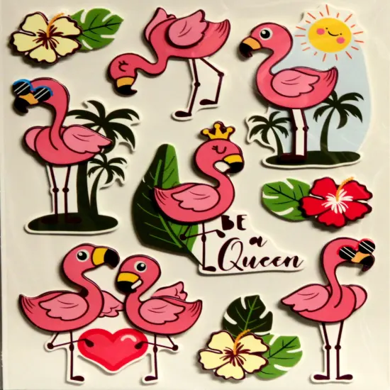Designer Flamingo Dimensional Stickers {1}