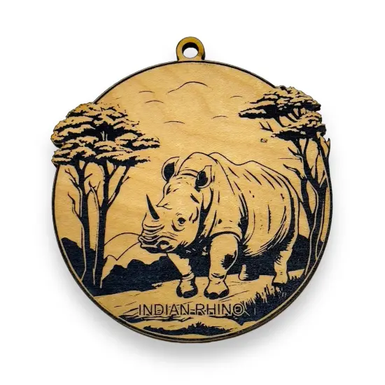 Ornament - Black - Indian Rhino {1}
