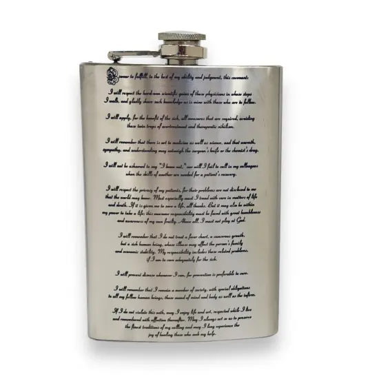 8oz Hippocratic Oath Stainless Steel Flask {1}