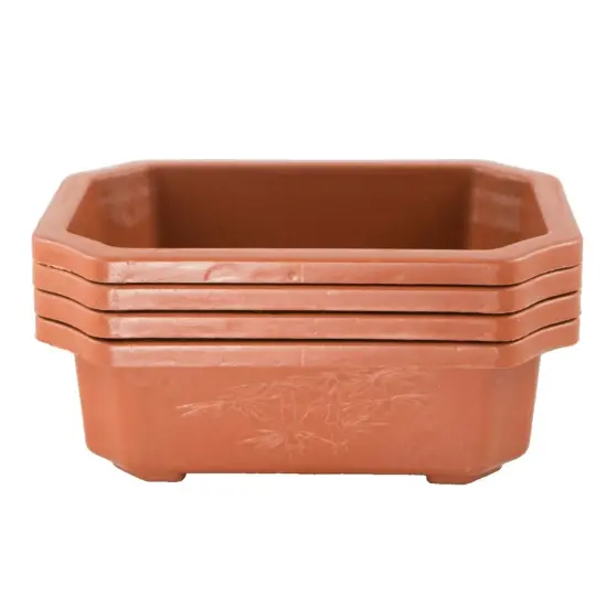 4 Rectangular Plastic Bonsai Training Pot, Succulent Planter - 6.25"x 4.5"x 2" {3}