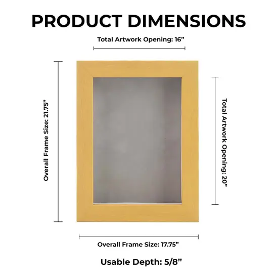 Classic Natural Wood Shadow Box Frame with Acrylic Front - Light Brown Suede Backing, 30 Sizes {1}