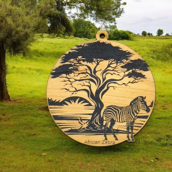 Ornament - Black - African Zebra {2}