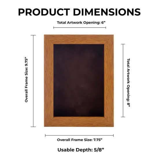Warm Honey Brown Wood Shadow Box Frame with Acrylic Front - Brown Suede Backing, 30 Sizes {1}