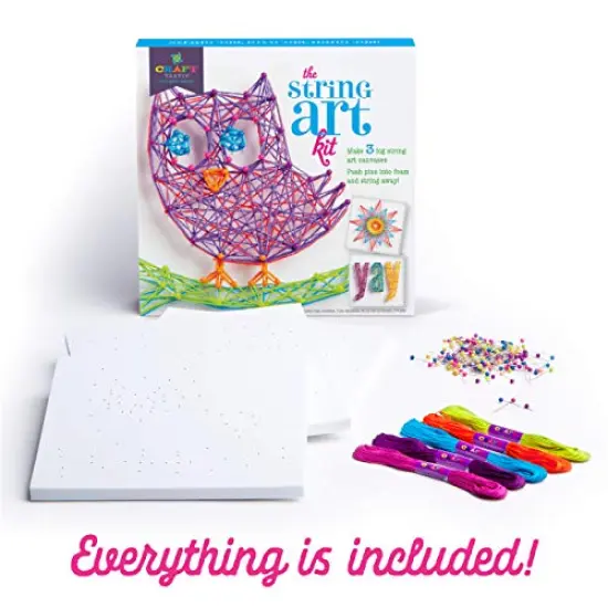 DIY String Art &ndash; Craft Kit for Kids &ndash; Everything Included for 3 Fun Arts & Crafts Projects &ndash; Owl Series, Large {6}