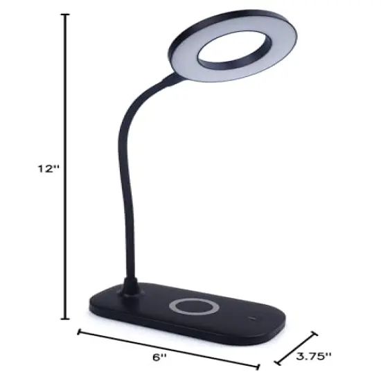 Lighting Zlata Painted Black Plastic Tap or Touch Switch Dimmable and Adjustable Color Temperature Office Desk Lamp with 21 LEDs and USB Port {3}