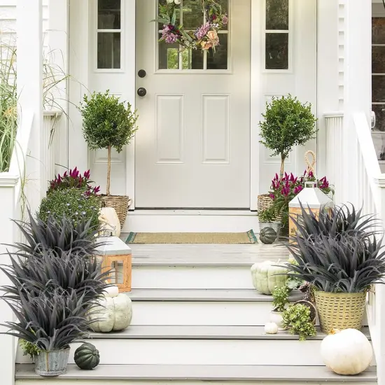 12-Piece UV-Resistant Artificial Grass Set &ndash; 17.3 Inch Faux Greenery for Home and Garden D&eacute;cor Green & black {2}