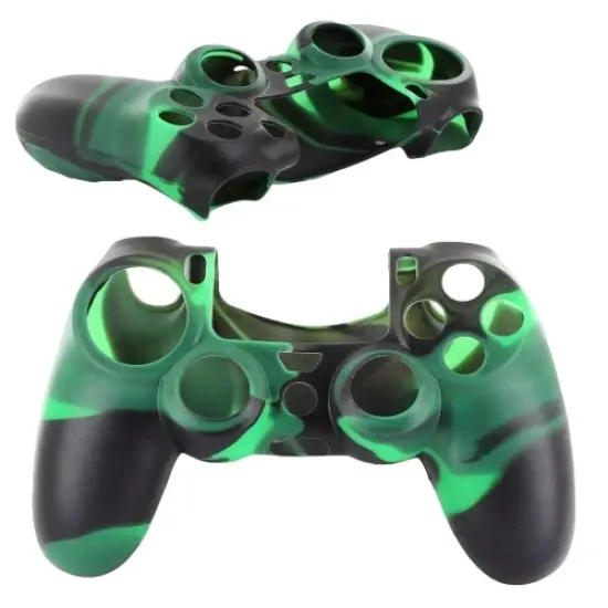 Kitcheniva Silicone Rubber Cover Case Skin For Sony Playstation 4 PS4 Controller Black+green {1}