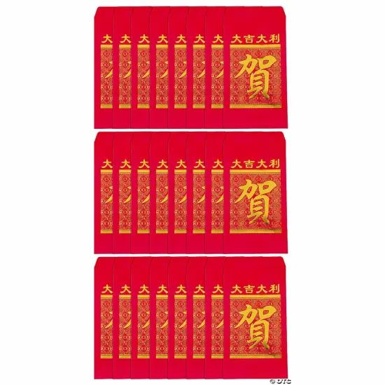 Mini Lucky Money Paper Treat Bags 3 1/2" x 7 1/4" - 24 Pc {6}