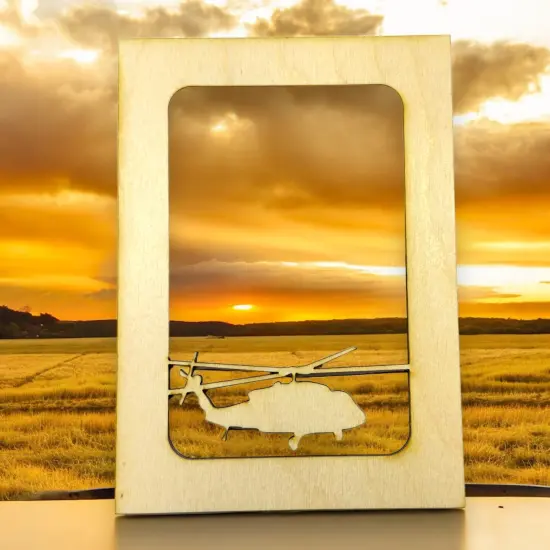 Helicopter Photo Frame Insert - Baltic Birch (FRAME NOT INCLUDED) {2}