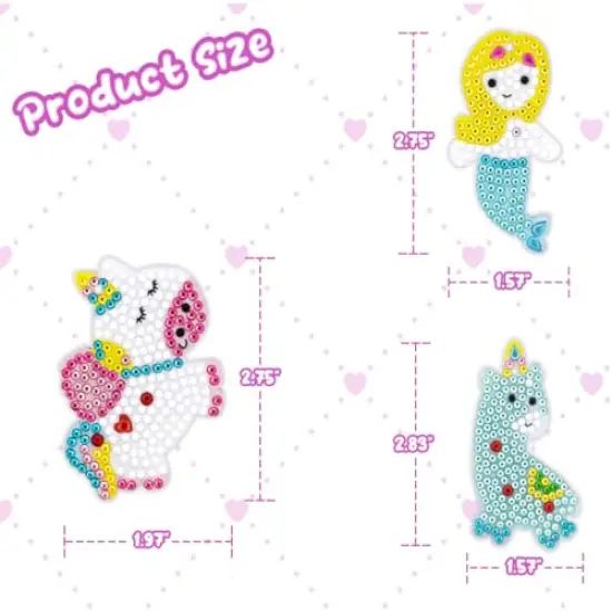 Arts and Crafts for Kids Ages 8-12 - Diamond Painting Kits - Gem Art Keychains Paint by Numbers Kit - Best Tween Girls Gifts Ideas - Kids Diamond Art - Art Supplies for Girls Toys Ages 4 5 6 7 8 9 10 {6}