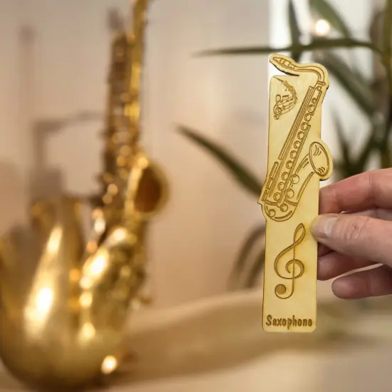 Bookmark - Saxophone - birch wood {2}