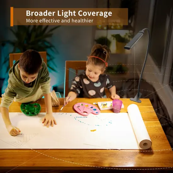 LED Desk Lamp for Home Office with Clamp [77 LEDs Light 3 Color Modes & 10 Brightness Levels] Flexible Gooseneck Book Lights, Easy Clip on Reading Headboard {3}