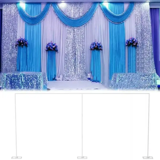 3Mx6M Heavy Steel Drape Backdrop Stand Pipe Kit Wedding Curtain Frame Adjustable {1}