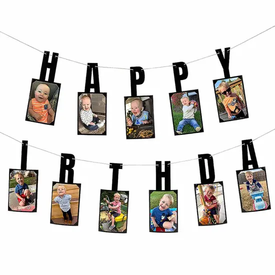 Happy Birthday Picture Garland 2 Pc {3}