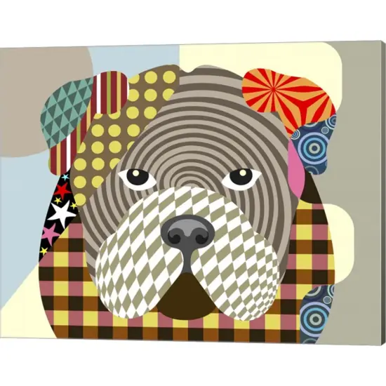 English Bulldog by Lanre Adefioye 20" x 16" Canvas Wall Art {1}