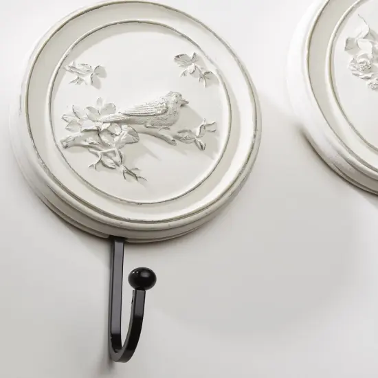 AA Importing 66212-wh White Bird Hook Pair {3}