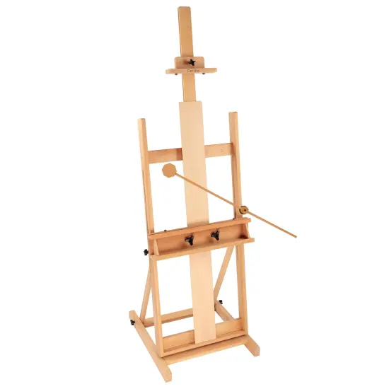 Creative Mark Carolina H-Frame Easel & EZ Rest Mahl Stick Bundle - Durable Light Weight, Adjustable Angle for Drawing and Painting - Natural Finish - Ideal For Artist {1}