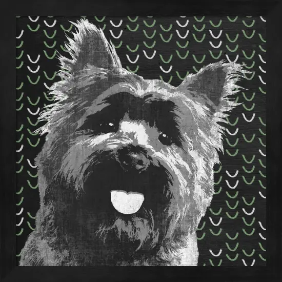 Yorkie by Posters International Studio 13" x 13" Framed Wall Art {1}