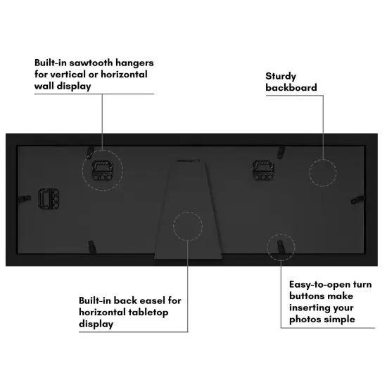 Americanflat 6x20 Collage Picture Frame - Fits Three 4x6 Photos or One 6x20 Picture {12}