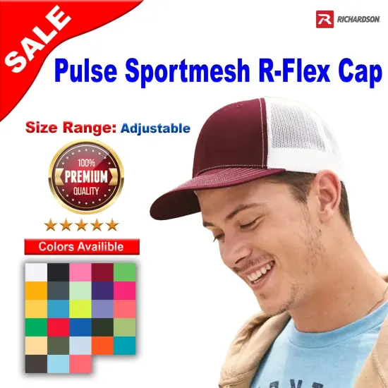 Richardson&reg; Pulse Sportmesh Flex Cap Charc/ White Split {2}