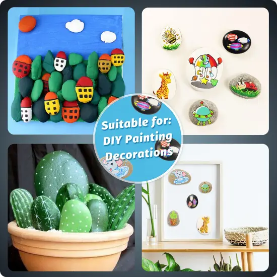 20 Pieces Large Painting Rocks, Natural River Rocks, Flat Rocks for Painting, 2-3 Inches Stones for Arts & Crafting {5}