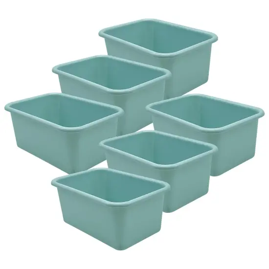 Small Plastic Storage Bin, Calming Blue, Pack of 6 {1}