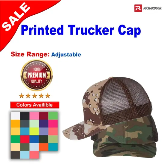 Richardson&reg; Printed Trucker Cap Digital Camo Green {2}