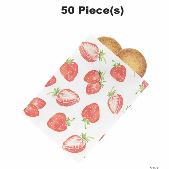 Strawberry Paper Treat Bags Bulk 50 Pc {1}