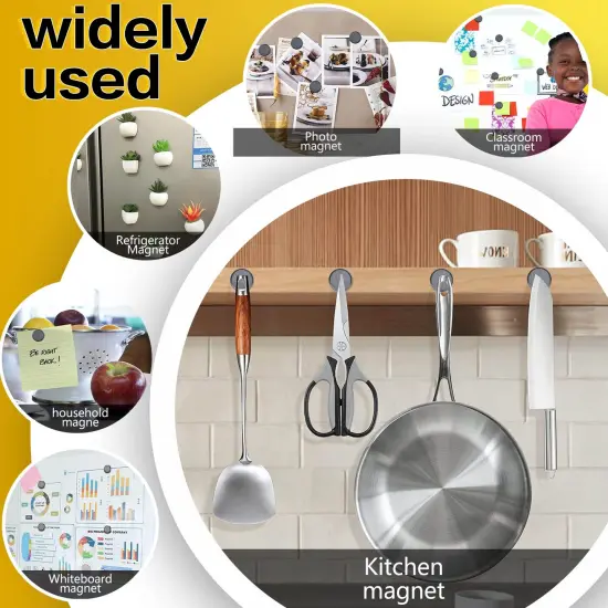 90 Pieces Strong Magnets for Crafts with Adhesive Backing,Ceramic Magnets Small Round Circle Magnets for Refrigerator, Craft Hobbies, Science Projects & School Notice Boards (Black,0.7 * 0.12inch) {5}