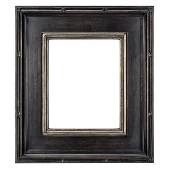 Creative Mark Museum Plein Aire Ornate Picture Frame - Antique Black W/ Silver - Pack of , High-End Antique Style Frames - Open Back with No Glass or Backing {1}