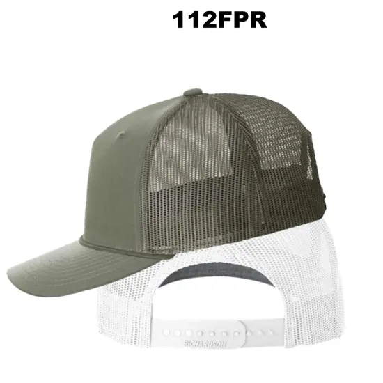 Richardson&reg; Five Panel Trucker with Rope Cap Caramel/ Black {3}
