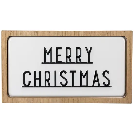 Northlight 3D Wooden Merry Christmas Decoration - 13" - White and Black {3}