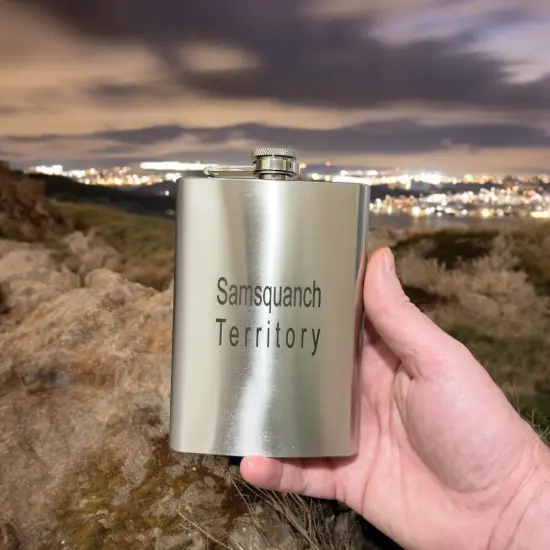 8oz Samsquanch Territory Stainless Steel Flask {5}