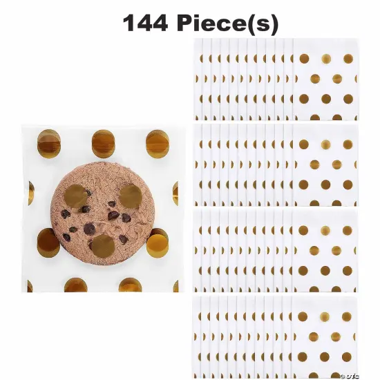 Bulk 144 Pc. Polka Dot Cellophane Cookie Treat Bags {1}