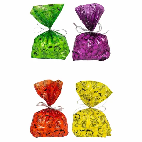 5" x 2 1/2" x 11 1/2" Small Peanuts&reg; Halloween Cellophane Treat Bags - 12 Pc. {4}