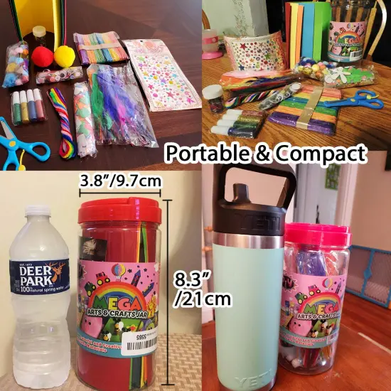 Arts and Crafts Supplies - Christmas Gifts for Kids, Girls, Crafts for Girls 4, 5, 6, 7, 8, 9 Years Old with Glitter Glue Stick, Pipe Cleaners Craft & Craft Tools, School Learning Activities {6}