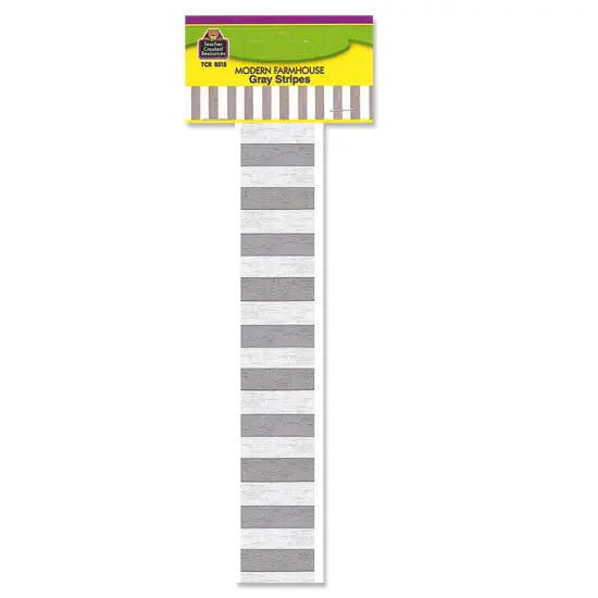 Modern Farmhouse Gray Stripes Straight Border Trim, 35 Feet, 6 Packs {2}