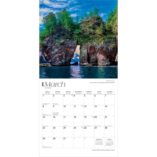 Alaska National Parks & Monuments | 2026 12 x 24 Inch (Hanging) Monthly Square Wall Calendar | Plastic-Free {3}